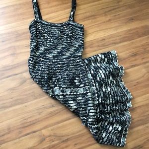 Anthropologie Black and White Sun Dress